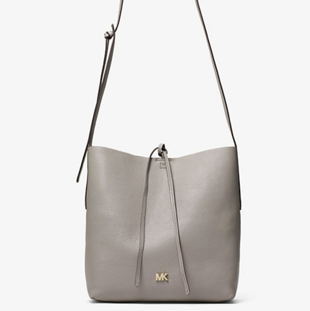 Michael Kors Junie Large Pebbled Leather Messenger Bag - Picture 1 of 16